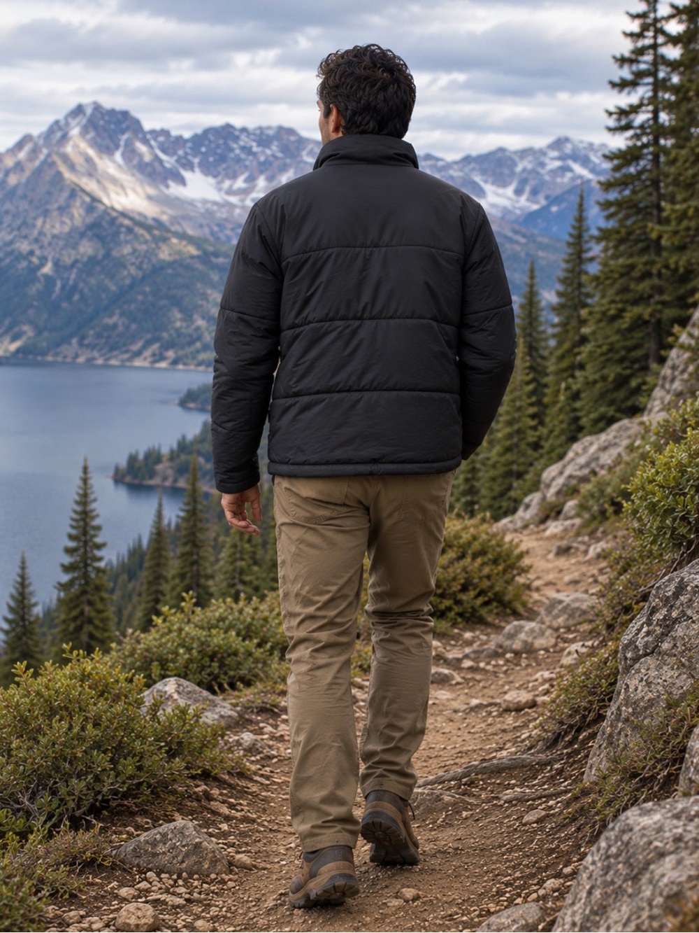 REI Black Puffer Jacket Sz M
